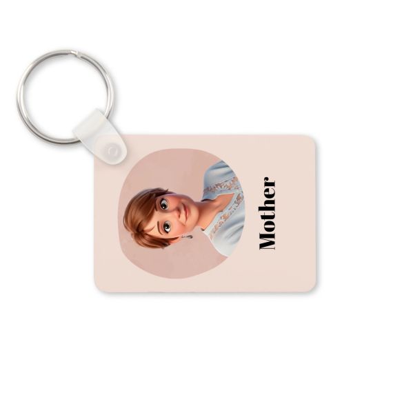 KeychainAluRectangle_AquarelCircleAvatarPink