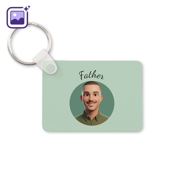 Porte-clés photo alu rectangulaire