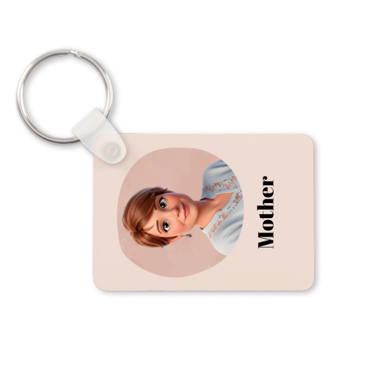 KeychainAluRectangle_AquarelCircleAvatarPink