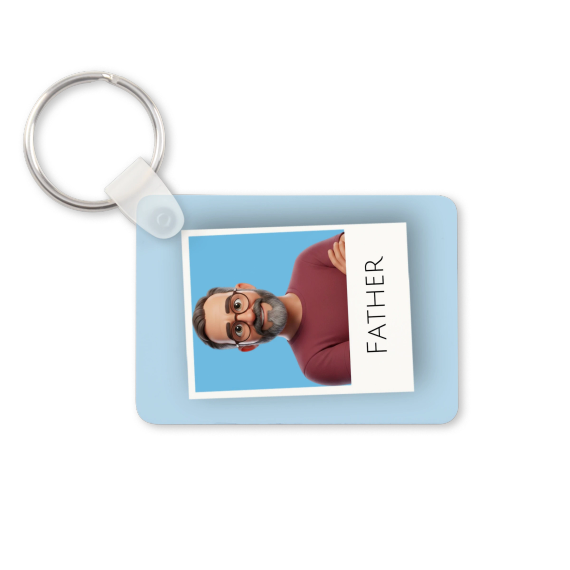 KeychainAluRectangle_RetroPrintAvatarBlue