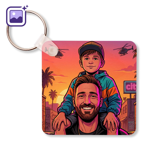 Wooden Key Ring Square