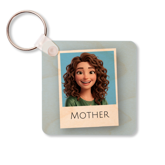 KeychainWoodSq_RetroPrintAvatarBlue