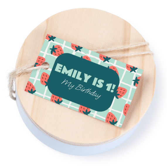 Tin box wooden lid rectangular label - set of 12 Tin box wooden lid rectangular label - set of 12