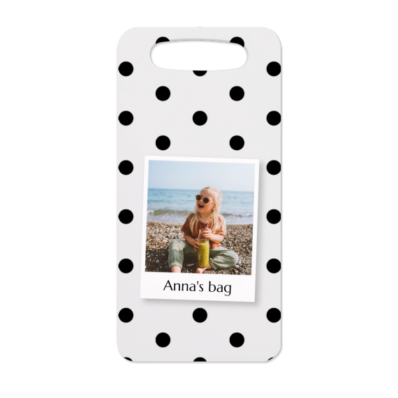LuggageTagV_ClassicPolkaLoveBlack