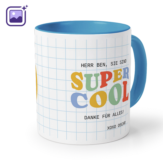 Farbige Tasse blau