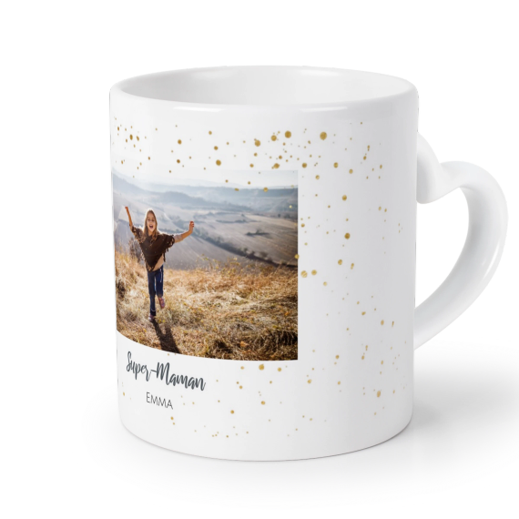 Motif coeur et gouttes or Motif coeur et gouttes or