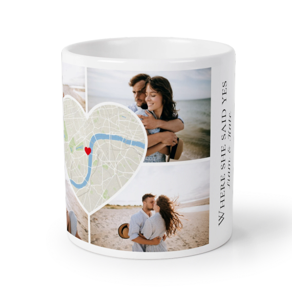 Carte en coeur et photos