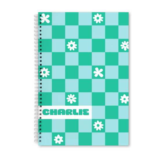 Checkerboard Flowers - Text Only