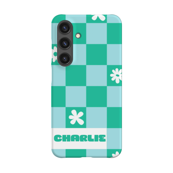 Checkerboard Flowers - Text Only