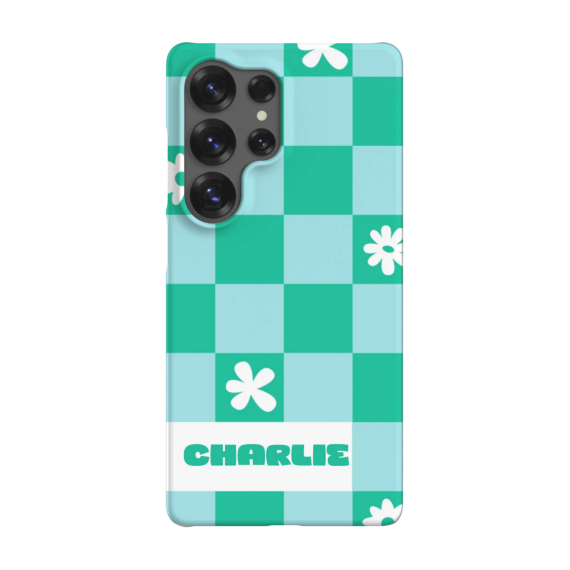 Checkerboard Flowers - Text Only