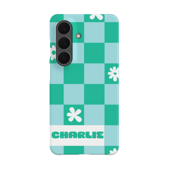 Checkerboard Flowers - Text Only
