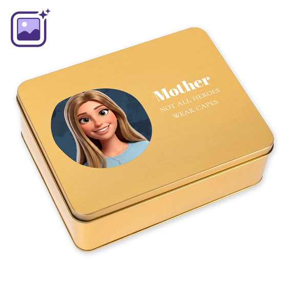 Cookie Tin Rectangle Gold