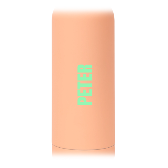Drinkfles met naam pasteloranje