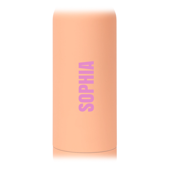 Drinkfles met naam pasteloranje