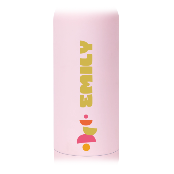Drinkfles met naam roze
