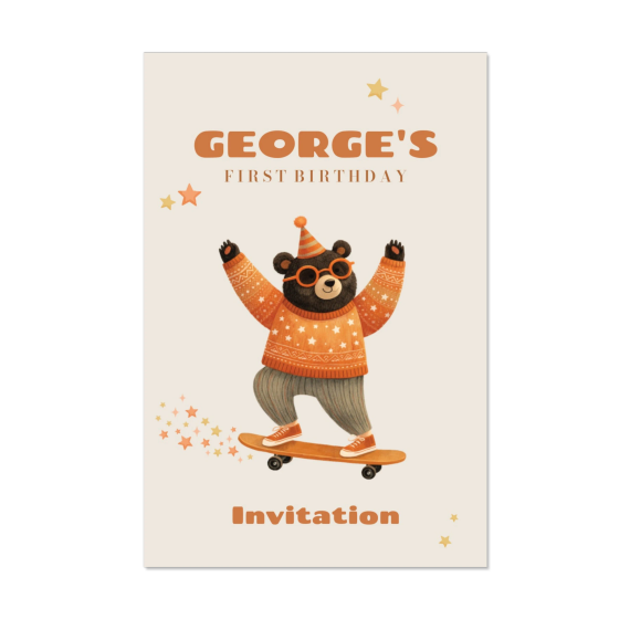 Retro Skater Bear