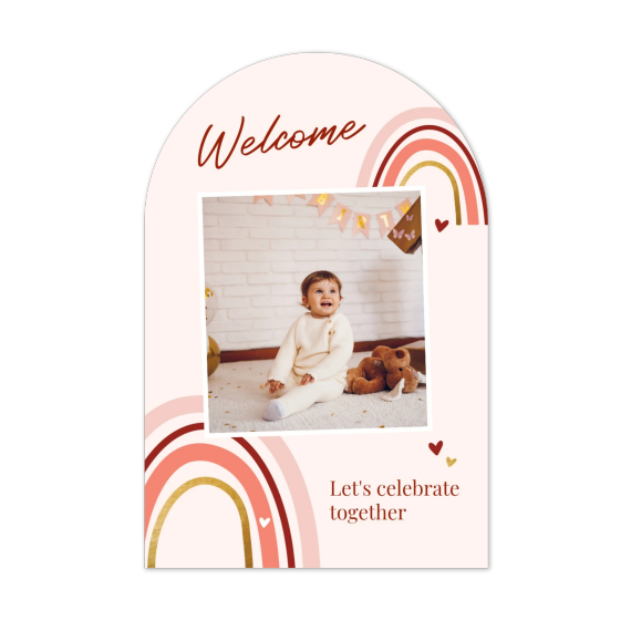 Welcome sign Forex 40x60 cm – Arch-shaped 2:3