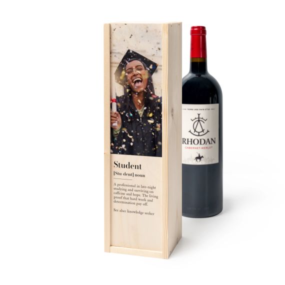 Wijnkist met Rhodan Cabernet-Merlot Wijnkist met Rhodan Cabernet-Merlot