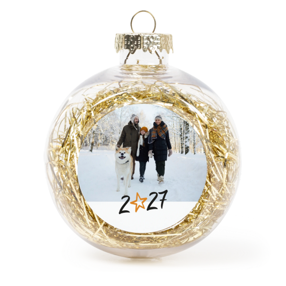Boules de Noël avec guirlandes dorées - Lot de 2 Boules de Noël avec guirlandes dorées - Lot de 2