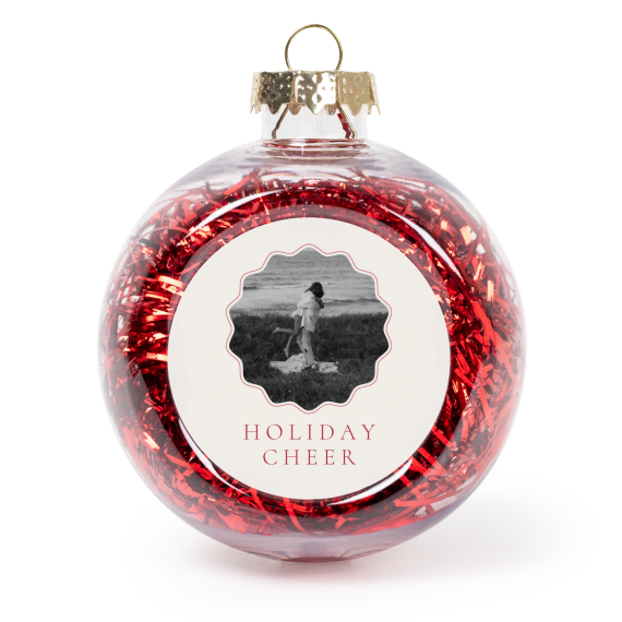 Kerstballen met rode snippers - Set van 2