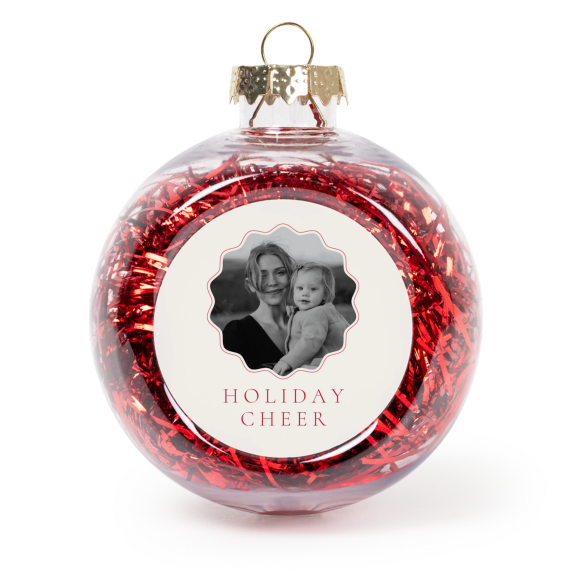Boules de Noël avec guirlandes rouges - Lot de 2