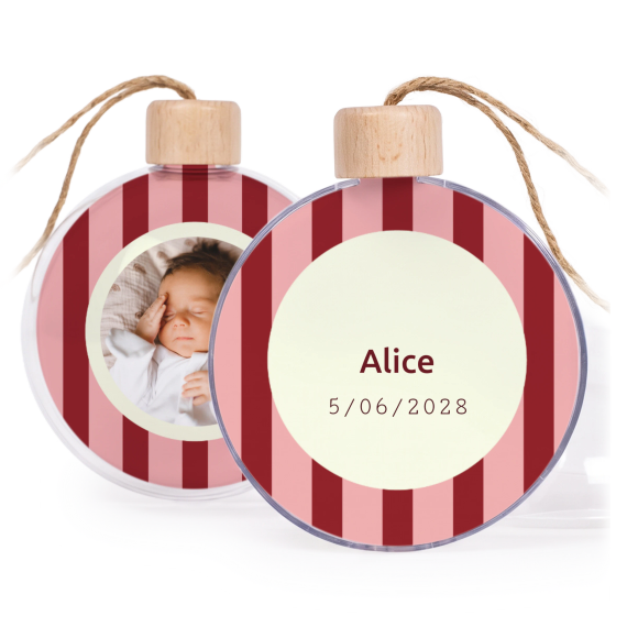 Christmas bauble clear wood - set of 2 Christmas bauble clear wood - set of 2