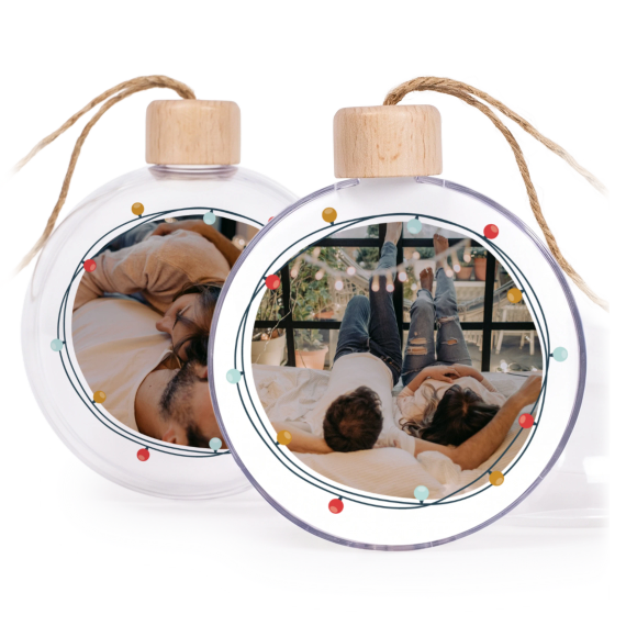 Christmas bauble clear wood - set of 2 Christmas bauble clear wood - set of 2