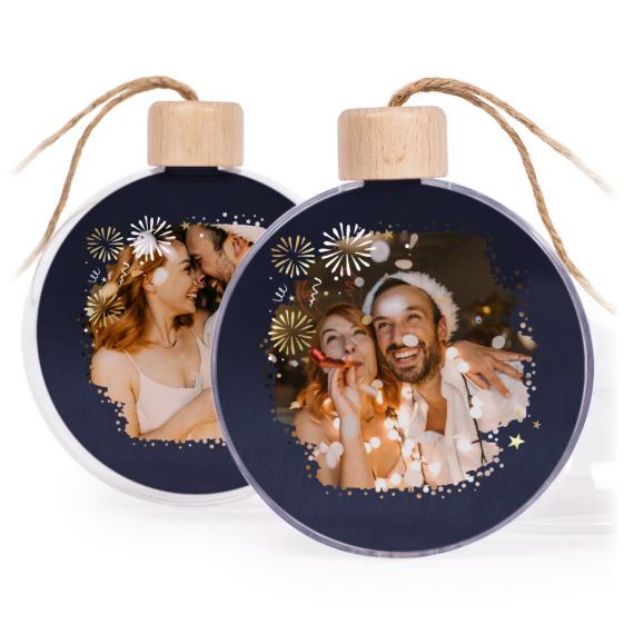 Christmas bauble clear wood - set of 2 Christmas bauble clear wood - set of 2