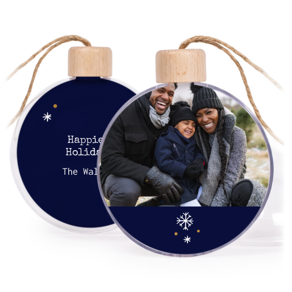 Kerstballen transparant met houten dop (set van 2) Kerstballen transparant met houten dop (set van 2)
