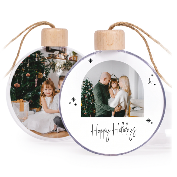 Boules de Noël transparentes en bois (lot de 2) Boules de Noël transparentes en bois (lot de 2)