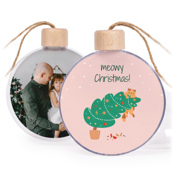 Boules de Noël transparentes en bois (lot de 2) Boules de Noël transparentes en bois (lot de 2)