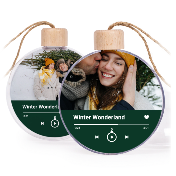 Boules de Noël transparentes en bois (lot de 2)