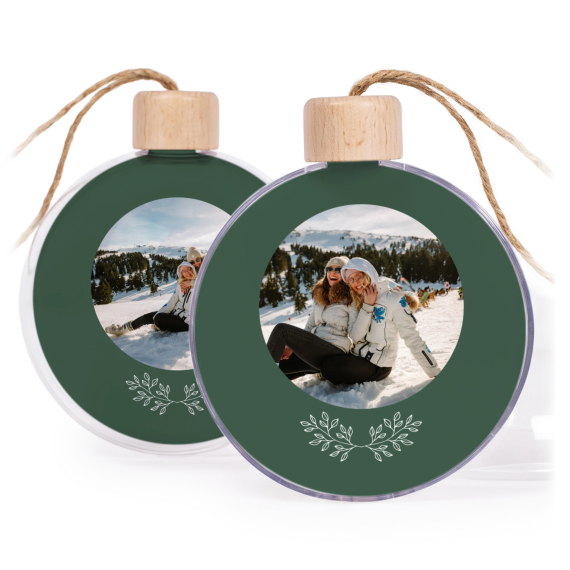 Boules de Noël transparentes en bois (lot de 2) Boules de Noël transparentes en bois (lot de 2)