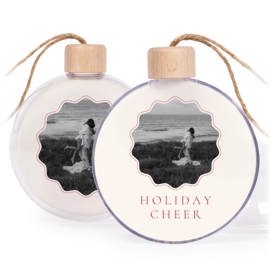 Weihnachtskugeln Set personalisiert - 2 Stk. (Transparent Holz)