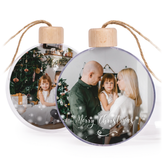 Boules de Noël transparentes en bois (lot de 2) Boules de Noël transparentes en bois (lot de 2)
