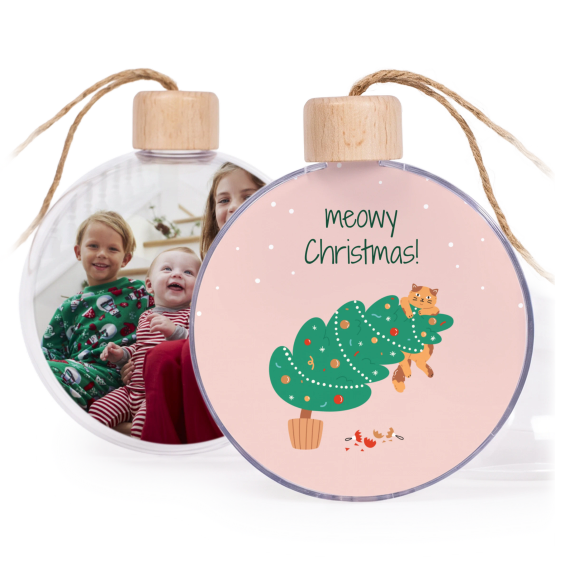 Christmas bauble clear wood - set of 2 Christmas bauble clear wood - set of 2