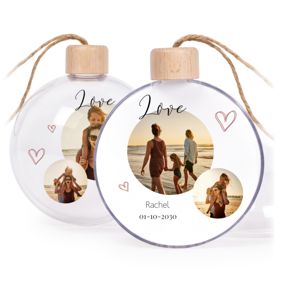 Christmas bauble clear wood - set of 2 Christmas bauble clear wood - set of 2