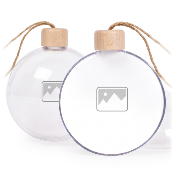 Christmas bauble clear wood -  set of 2