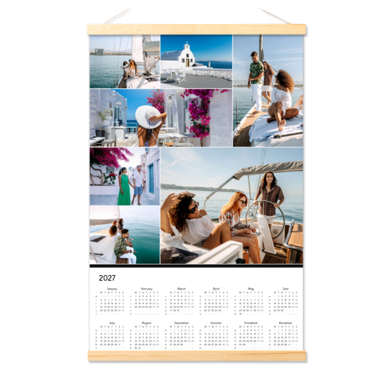Poster calendar with Magnetic hanger 40 x 60 cm Wood